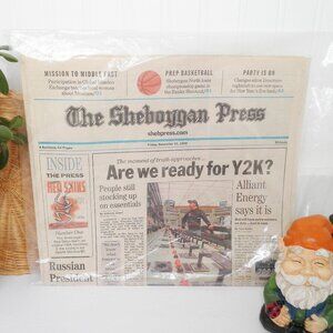 Rare Vintage Friday December 31 1999 Y2K SCARE Sheboygan Press Newspaper History
